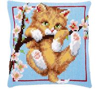Vervaco Kreuzstich-Set Kissen Am Zweig hängend vorgedruckt Anfänger für Erwachsene ca. 40×40 cm