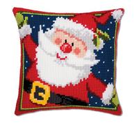 VERVACO Kreuzstich Stickpackungen Kissen Stickerei Set Anfänger Vorgedruckt Der Nikolaus DIY Set Kreativ Set Für Erwachsene Dekoratives Kissen ca. 40 x 40 cm Bastelset Handwerker Haus Dekoration