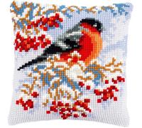 Vervaco Kreuzstich-Stickpackung Dompfaff im Winter – Vorgedruckt, für Anfänger, 40 x 40 cm