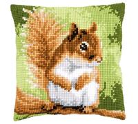 Vervaco Kreuzstich-Kissen Stickset Eichhörnchen Vorgedruckt für Anfänger, Erwachsene ca. 40 x 40 cm