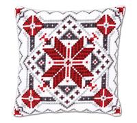 Vervaco Kreuzstich-Kissen-Set Eiskristall II – Vorgedruckt, Anfänger, 40x40 cm