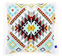 VERVACO Kreuzstich Stickpackungen Kissen Stickerei Set Anfänger Vorgedruckt Ethnisch I DIY Set Kreativ Set Für Erwachsene Dekoratives Kissen ca. 40 x 40 cm Bastelset Handwerker Haus Dekoration
