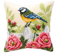 Vervaco Kreuzstich-Stickset Kissen Fink – Vorgedruckt, für Anfänger, 40 x 40 cm