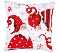Vervaco Kreuzstich-Stickset Wichtel Vorgedruckt Kissen 40 x 40 cm für Anfänger & Erwachsene