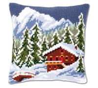 Vervaco Kreuzstich-Kissen-Set Winterlandschaft – Vorgedruckt, Anfänger für Erwachsene, ca. 40×40 cm
