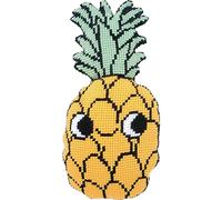 VERVACO Kreuzstich Stickpackungen Kissen Stickerei Set mit Kissenrücken Anfänger Vorgedruckt Ananas DIY Set Kreativ Set Für Erwachseneca. 28 x 55 cm Bastelset Handwerker Haus Dekoration