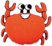 VERVACO Kreuzstich Stickpackungen Kissen Stickerei Set mit Kissenrücken Anfänger Vorgedruckt Krabbe DIY Set Kreativ Set Für Erwachseneca. 52 x 45 cm Bastelset Handwerker Haus Dekoration