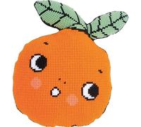 VERVACO Kreuzstich Stickpackungen Kissen Stickerei Set mit Kissenrücken Anfänger Vorgedruckt Mandarine DIY Set Kreativ Set Für Erwachseneca. 51 x 55 cm Bastelset Handwerker Haus Dekoration