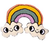 VERVACO Kreuzstich Stickpackungen Kissen Stickerei Set mit Kissenrücken Anfänger Vorgedruckt Regenbogen DIY Set Kreativ Set Für Erwachseneca. 61 x 41 cm Bastelset Handwerker Haus Dekoration