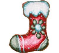 VERVACO Kreuzstich Stickpackungen Kissen Stickerei Set mit Kissenrücken Anfänger Vorgedruckt Weihnachtsstrumpf DIY Set Kreativ Set Für Erwachseneca. 36 x 47 cm Bastelset Handwerker Haus Dekoration