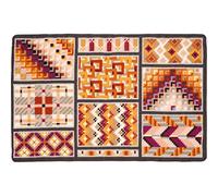 Vervaco Kreuzstich Stickpackungen, Teppich Kreuzstich Set vorgedruckt mit Stickbild auf 100% Baumwoll Stoff und Stickgarn, Stickvorlagen 75 x 50 cm mit Anleitung, Geometrische Flächen