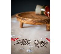 Vervaco Kreuzstich Stickpackungen Tischdecke moderne Weihnachtsmotive Stickdecken Vorgezeichnet Basteln Erwachsene Kreativ Set Vorgedruckte Decke Sticken 80 x 80 cm Stickset Sticken Set