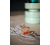 Vervaco Kreuzstich Stickpackungen Tischdecke Rotkehlchen im Winter Stickdecken Vorgezeichnet Basteln Erwachsene Kreativ Set Vorgedruckte Decke Sticken 80 x 80 cm Stickset Sticken Set