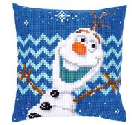 Vervaco Kreuzstichkissen Olaf Kreuzstichpackung, Stramin, weiß, 40 x 40 x 0,3 cm