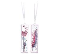 Vervaco Lesezeichen Kreuzstich Stickpackung Feder und Flaum, 2er Set, Zählmuster, 6x20cm