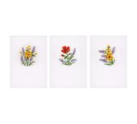 Vervaco Stickset Lesezeichen Kreuzstich – Blumen & Lavendel, 3er Postkarten-Set, 10,5×15 cm