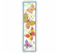 VERVACO Lesezeichen Kreuzstich Stickpackungen Gezählter Kreuzstich Flatternde Schmetterlinge DIY Set Erwachsene Sticken Lesen Zubehör Geschenk Zählmusterpackung ca. 6 x 20 cm Stickset für Anfänger