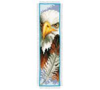 VERVACO Adler DIY Set Erwachsene Sticken Lesen Zubehör Geschenk Stickset für Anfänger Lesezeichen-Zählmusterpackung-Stickpackung im gezählten Kreuzstich, Baumwolle, Multicolor, ca. 6 x 20 cm