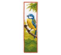 VERVACO Lesezeichen Kreuzstich Stickpackungen Gezählter Kreuzstich Set Kleiner Vogel DIY Set Erwachsene Sticken Lesen Zubehör Geschenk Zählmusterpackung ca. 6 x 20 cm Stickset für Anfänger