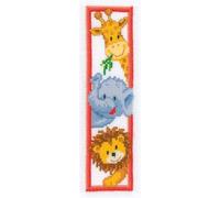VERVACO Lesezeichen Kreuzstich Stickpackungen Gezählter Kreuzstich Set Tiere aus dem Zoo DIY Set Erwachsene Sticken Lesen Zubehör Geschenk Zählmusterpackung ca. 6 x 20 cm Stickset für Anfänger