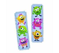 Vervaco Lesezeichen Kreuzstich-Set Viele kleine Monster 2er DIY ca. 6 x 20 cm für Anfänger