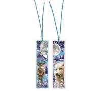 Vervaco Lesezeichen Kreuzstich Stickpackungen Gezählter Kreuzstich Wolf/Rentier und Mond 2er DIY Set Erwachsene Sticken Lesen Zubehör Geschenk Zählmusterpackung ca. 6 x 20 cm Stickset für Anfänger