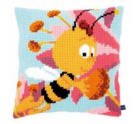 Vervaco PN-0155686 Stickpackung für Kreuzstichkissen vorgedruckt, Baumwolle, weiß, 40 x 40 x 0,3 cm