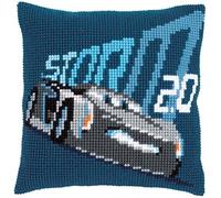 Vervaco PN-0167479 Wd Kreuzstichkissen Jackson Storm Kreuzstickpackung vorgedruckt, Stramin, Weiß, 40 x 0, 30 cm