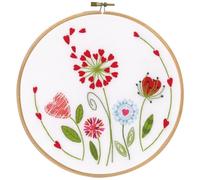Vervaco PN-0171229 Blumen Stickpackung mit Stickrahmen vorbezeichnet, Baumwolle, mehrfarbig, ca. 20 x 20 cm / 8" x 8"