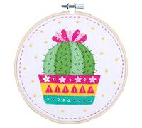 Vervaco PN-0180501 Stickset mit Ring: Cactus, 16cm