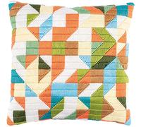 Vervaco Stickpackung Kissen Langstich Set ETHNISCH Stickerei Set Anfänger Basteln Erwachsene Kreativ Set ca. 40 x 40 cm Bastelset Handwerker Handarbeit Zubehör Geschenkset