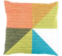 Vervaco Stickpackung Kissen Langstich Set FARBIGE DREIECKE Stickerei Set Anfänger Basteln Erwachsene Kreativ Set ca. 40 x 40 cm Bastelset Handwerker Handarbeit Zubehör Geschenkset