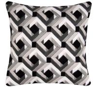 VERVACO Stickpackung Kissen Langstich Weiss-SCHWARZ Stickerei Anfänger Basteln Erwachsene Kreativ Set ca. 40 x 40 cm Bastelset Handwerker Handarbeit Zubehör Geschenkset Spannstichkissen, Multicolor