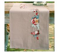 VERVACO Stickpackung Kreuzstich Set Vorgedruckt Tischläufer Gnome Stickdecken Vorgezeichnet DIY Basteln Erwachsene Kreativ Stickläufer zum Selbersticken ca. 35 x 95 cm Stickset