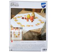 VERVACO Stickpackung Kreuzstich Set Vorgedruckt Tischläufer HerbstBlätter Stickdecken Vorgezeichnet DIY Basteln Erwachsene Kreativ Stickläufer zum Selbersticken 40 x 100 cm Stickset