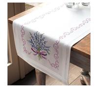 Vervaco Stickpackung Kreuzstich-Set Tischläufer Lavendel Vorgezeichnet 40 x 100 cm