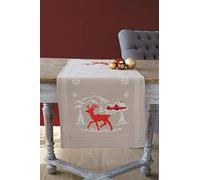 Vervaco Stickpackung Kreuzstich Set Vorgedruckt Tischläufer Norwegischer WInter Stickdecken Vorgezeichnet Basteln Erwachsene Kreativ Stickläufer zum Selbersticken 40 x 100 cm Stickset