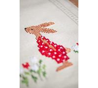 Vervaco Stickpackung Kreuzstich-Set Osterhasen im Garten Vorgedruckter Tischläufer 40 x 100 cm
