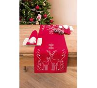 Vervaco Kreuzstich-Stickpackung Vorgezeichneter Tischläufer Rehe & Eiskristalle 30 x 105 cm