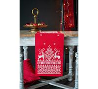 Vervaco Stickpackung Kreuzstich Set Vorgedruckt Tischläufer Rentier Stickdecken Vorgezeichnet DIY Basteln Erwachsene Kreativ Stickläufer zum Selbersticken 30 x 105 cm Stickset