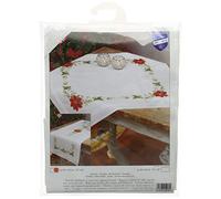 VERVACO Stickpackung Kreuzstich Set Vorgedruckt Tischläufer Weihnachtsstern Stickdecken Vorgezeichnet DIY Basteln Erwachsene Kreativ Stickläufer zum Selbersticken 40 x 100 cm Stickset