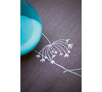 Vervaco Stickpackung Kreuzstich Set Vorgedruckt Tischläufer Weiße Blumen & Gräser Stickdecken Vorgezeichnet DIY Basteln Kreativ Stickläufer zum Selbersticken 38 x 138 cm Stickset
