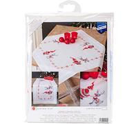 Vervaco Stickpackung Kreuzstich Set Vorgedruckt Tischläufer Wichtel Stickdecken Vorgezeichnet DIY Basteln Erwachsene Kreativ Stickläufer zum Selbersticken 40 x 100 cm Stickset