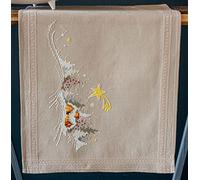 Vervaco Stickpackung Kreuzstich Set Vorgedruckt Tischläufer Winterlandschaft mitStern Stickdecken Vorgezeichnet DIY Basteln Kreativ Stickläufer zum Selbersticken 40 x 100 cm Stickset