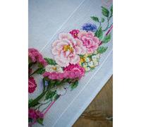 Vervaco Stickpackung Tischdecke Kreuzstich Blumen und Schmetterlinge 80 x 80 cm