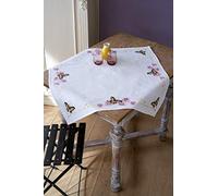 Vervaco Stickpackung Tischdecke Zählmusterpackung Kreuzstich Schmetterling Stickdecken zum Selbersticken Stickset Weihnachten Kreativ Set für Erwachsene 80 x 80 cm Kreatives Geschenk