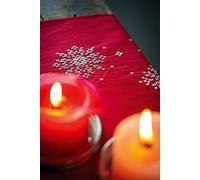 Vervaco Stickpackung Tischläufer Sticken Set Erwachsene Vorgedruckt Weihnachtsbäume & Waldtiere Stickläufer zum Selbersticken Vorgezeichnet Decke Sticken Plattstich 30 x 105 cm Kreatives Geschenk