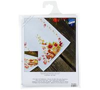 Vervaco Stickpackung Tischläufer Zählmusterpackung Kreuzstich Eichhörnchen im Herbst Stickläufer zum Selbersticken Stickset Weihnachten Kreativ Set für Erwachsene 32 x 84 cm Kreatives Geschenk