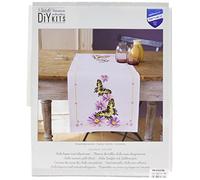 VERVACO Stickpackung Tischläufer Zählmusterpackung Kreuzstich Schmetterling Stickläufer zum Selbersticken Stickset Weihnachten Kreativ Set für Erwachsene 32 x 84 cm Kreatives Geschenk