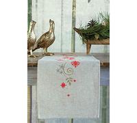 Vervaco Stickpackung Tischläufer Zählmusterpackung Kreuzstich Weihnachten Stickläufer zum Selbersticken Stickset Weihnachten Kreativ Set für Erwachsene 29 x 102 cm Kreatives Geschenk
